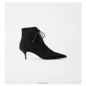 ZARA lace up kitten heels!